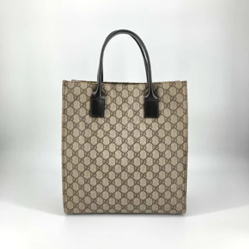 Gucci GG Supreme Plus Tote Bag Leather Brown